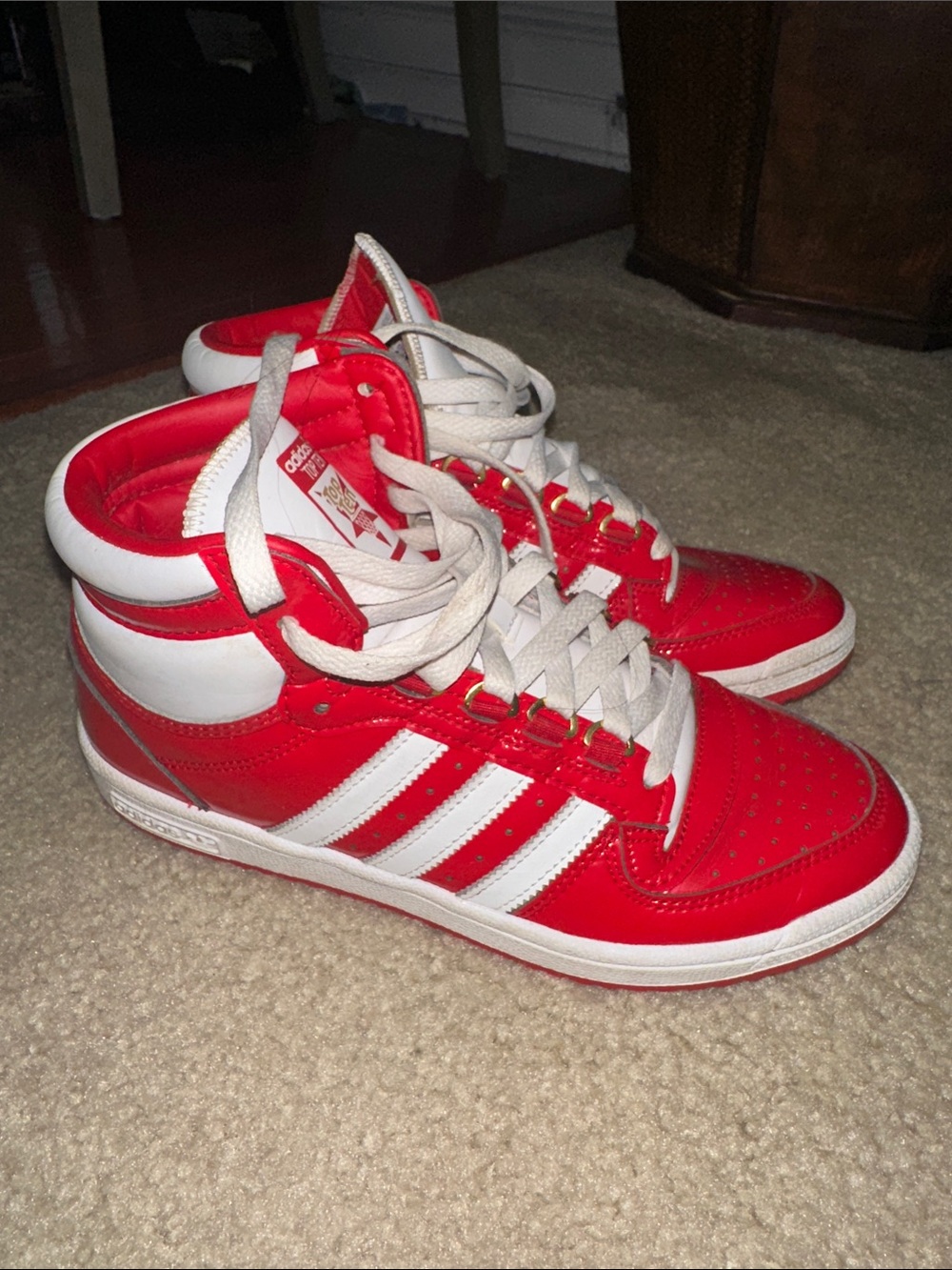 adidas young men and White High-Top Sneakers
